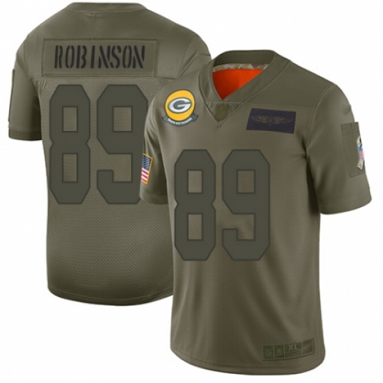 Youth Green Bay Packers 89 Dave Robinson Limited Camo 2019 Salute to Service Football Jersey