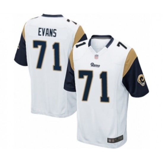 Men's Los Angeles Rams 71 Bobby Evans Game White Football Jersey