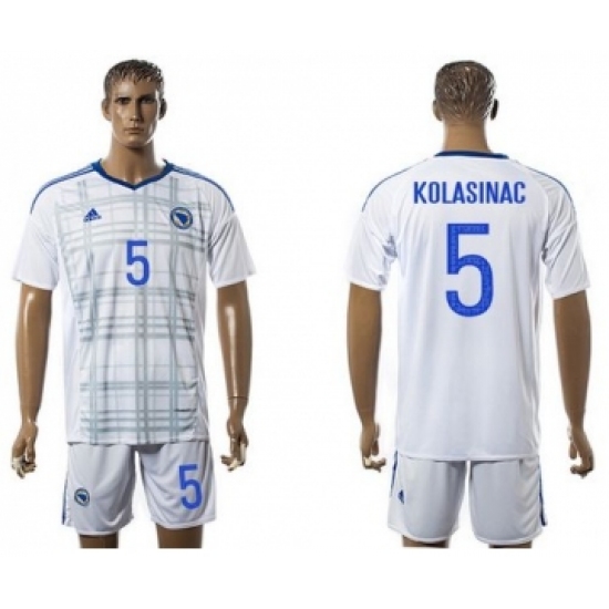 Bosnia Herzegovina 5 Kolasinac Away Soccer Country Jersey