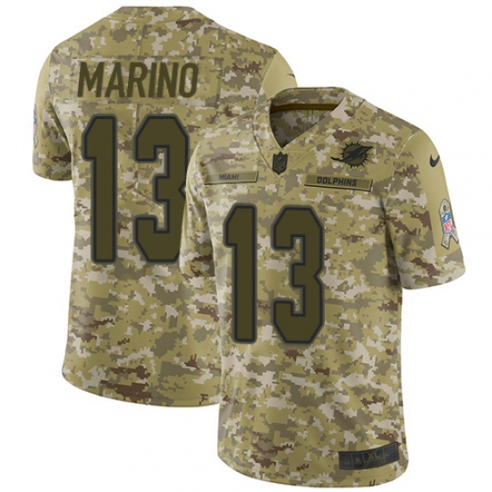 Men's Nike Miami Dolphins 13 Dan Marino Limited Camo 2018 Salute to Service NFL Jersey