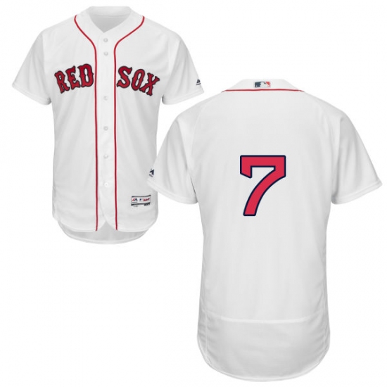 Men's Majestic Boston Red Sox 7 Christian Vazquez White Home Flex Base Authentic Collection MLB Jersey