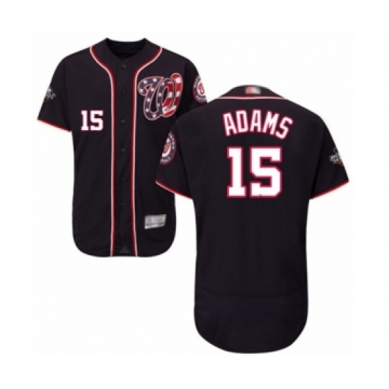 Men's Washington Nationals 15 Matt Adams Navy Blue Alternate Flex Base Authentic Collection 2019 World Series Bound Baseball Jersey