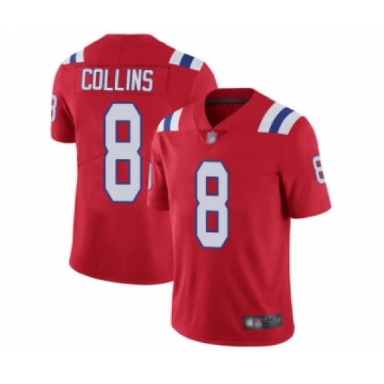 Men's New England Patriots 8 Jamie Collins Red Alternate Vapor Untouchable Limited Player Football Jersey