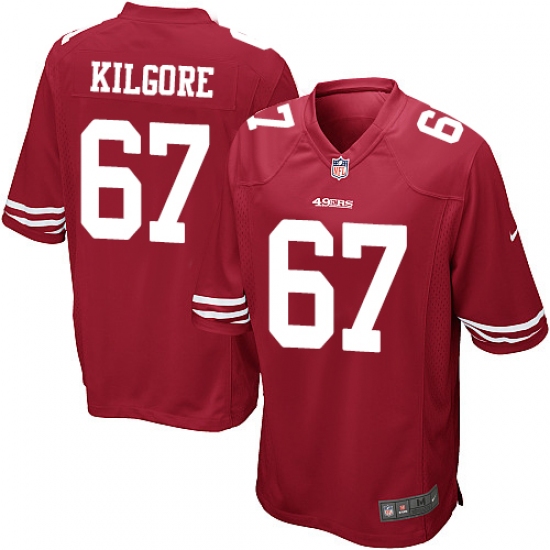Men's Nike San Francisco 49ers 67 Daniel Kilgore Game Red Team Color NFL Jersey