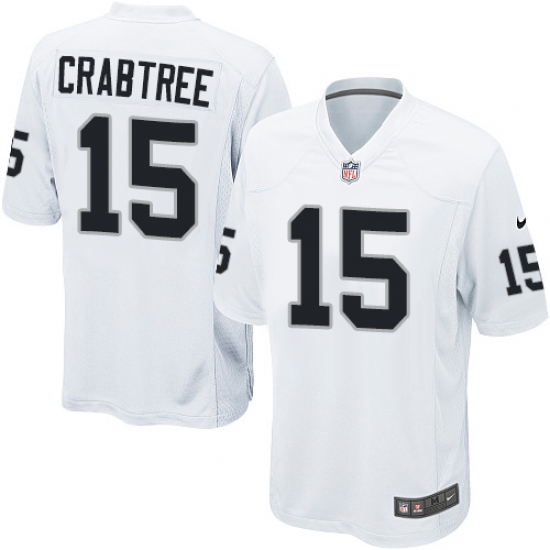 Men's Nike Oakland Raiders 15 Michael Crabtree Game White NFL Jersey