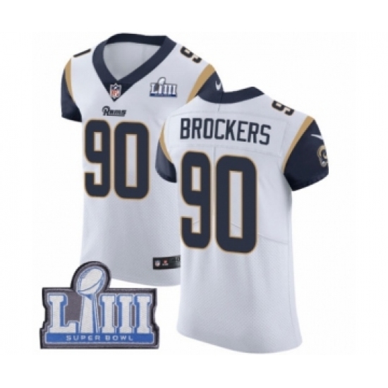 Men's Nike Los Angeles Rams 90 Michael Brockers White Vapor Untouchable Elite Player Super Bowl LIII Bound NFL Jersey