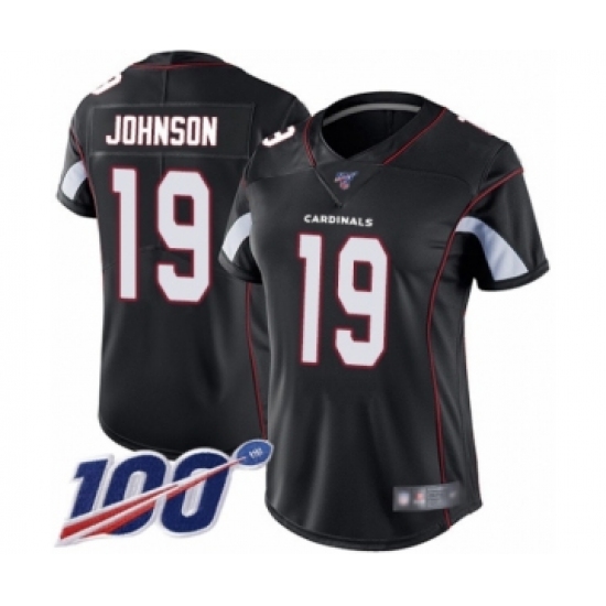 Women's Arizona Cardinals 19 KeeSean Johnson Black Alternate Vapor Untouchable Limited Player 100th Season Football Jersey