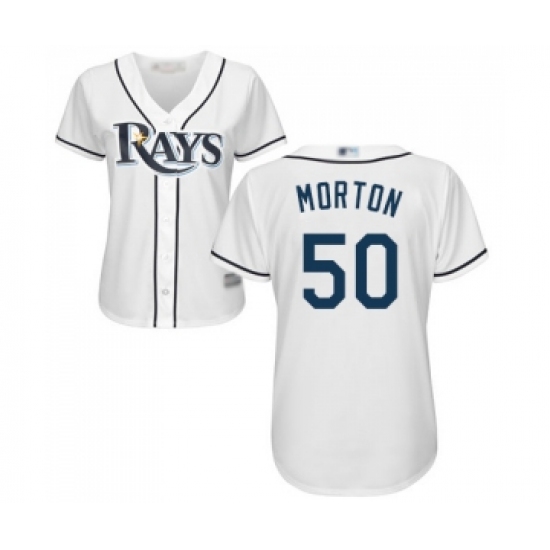 Women's Tampa Bay Rays 50 Charlie Morton Replica White Home Cool Base Baseball Jersey