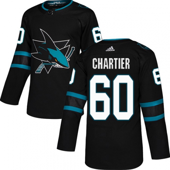 Men's Adidas San Jose Sharks 60 Rourke Chartier Premier Black Alternate NHL Jersey