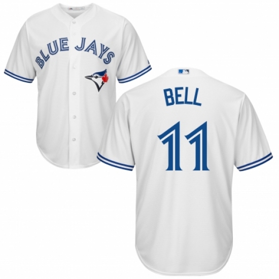 Men's Majestic Toronto Blue Jays 11 George Bell Replica White Home MLB Jersey