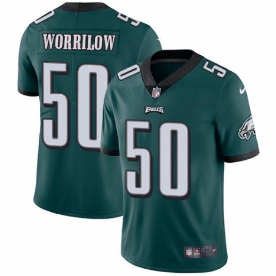 Men's Nike Philadelphia Eagles 50 Paul Worrilow Midnight Green Team Color Vapor Untouchable Limited Player NFL Jersey