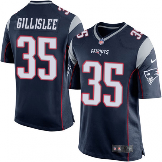 Men's Nike New England Patriots 35 Mike Gillislee Game Navy Blue Team Color NFL Jersey