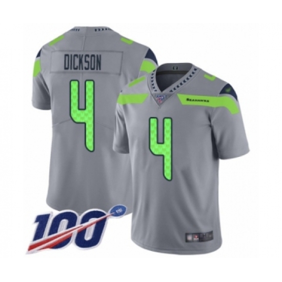 Youth Seattle Seahawks 4 Michael Dickson Limited Silver Inverted Legend 100th Season Football Jersey