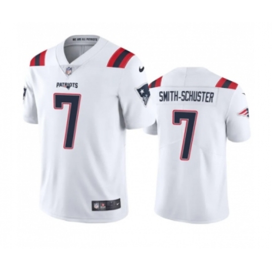 Men's New England Patriots 7 JuJu Smith-Schuster White Vapor Untouchable Stitched Football Jersey