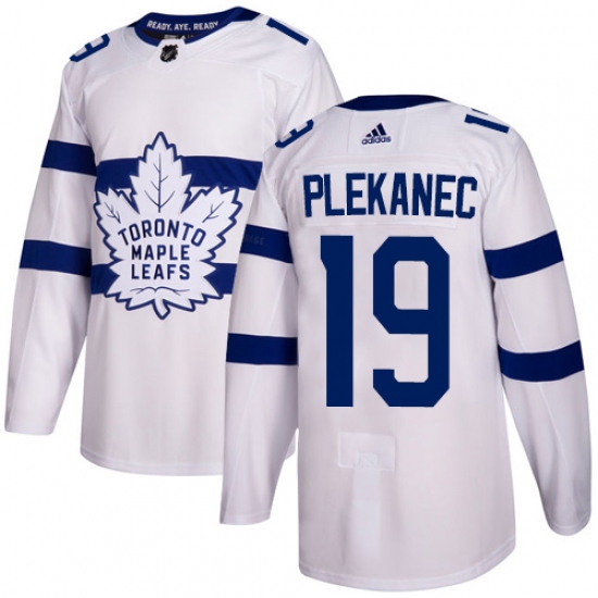 Youth Adidas Toronto Maple Leafs 19 Tomas Plekanec Authentic White 2018 Stadium Series NHL Jersey