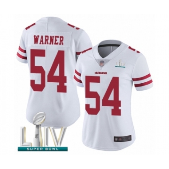 Women's San Francisco 49ers 54 Fred Warner White Vapor Untouchable Limited Player Super Bowl LIV Bound Football Jersey
