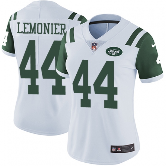 Women's Nike New York Jets 44 Corey Lemonier White Vapor Untouchable Limited Player NFL Jersey
