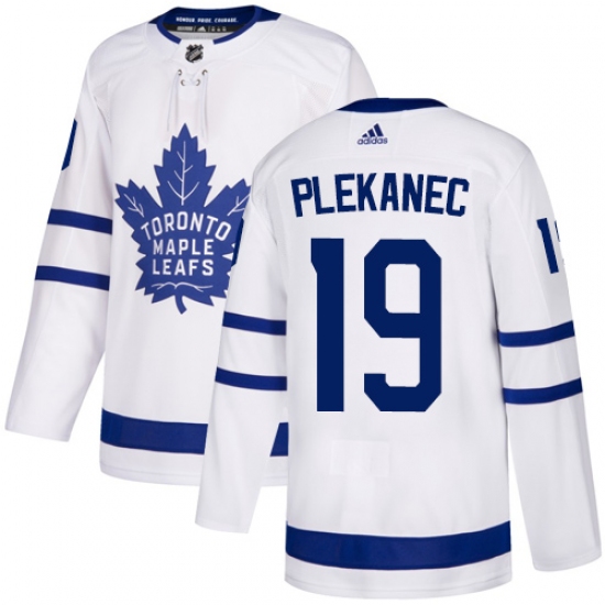 Youth Adidas Toronto Maple Leafs 19 Tomas Plekanec Authentic White Away NHL Jersey