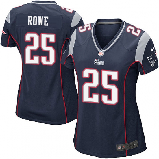 Women's Nike New England Patriots 25 Eric Rowe Game Navy Blue Team Color NFL Jersey