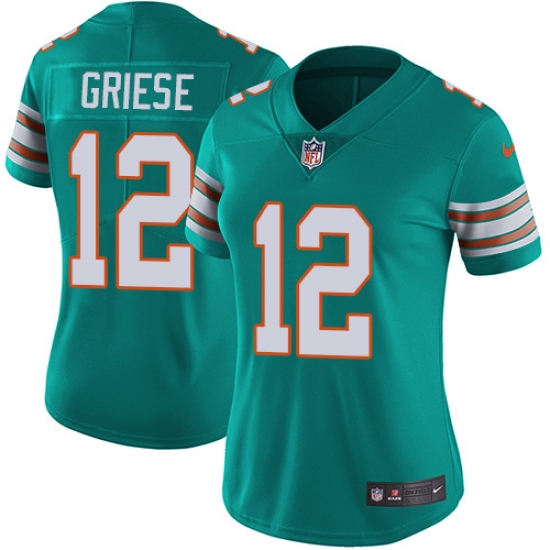 Women's Nike Miami Dolphins 12 Bob Griese Elite Aqua Green Alternate NFL Jersey