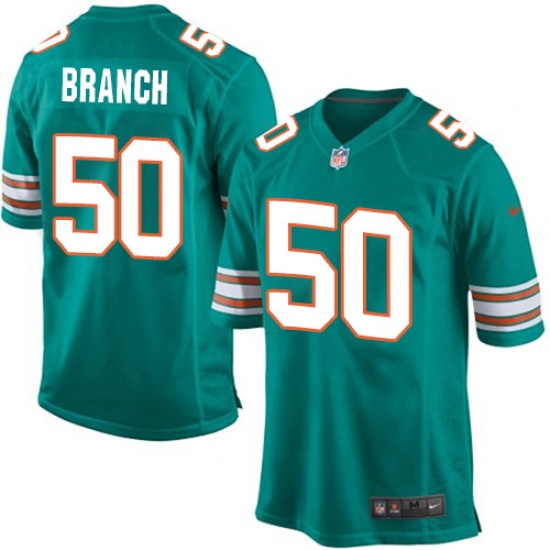 Men's Nike Miami Dolphins 50 Andre Branch Game Aqua Green Alternate NFL Jersey