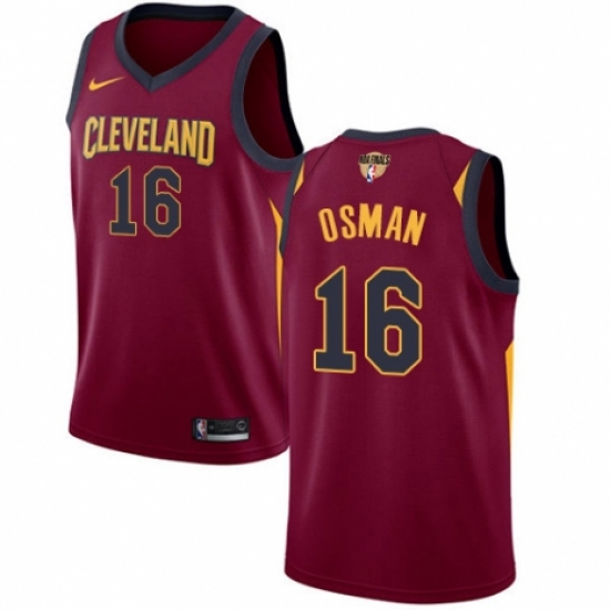 Men's Nike Cleveland Cavaliers 16 Cedi Osman Swingman Maroon 2018 NBA Finals Bound NBA Jersey - Icon Edition
