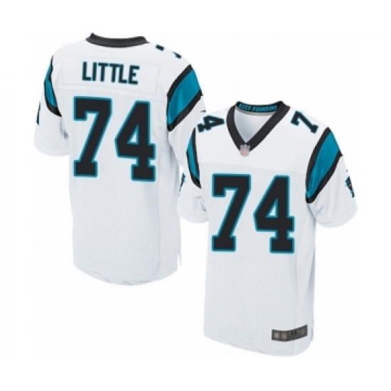 Men's Carolina Panthers 74 Greg Little Elite White Football Jersey