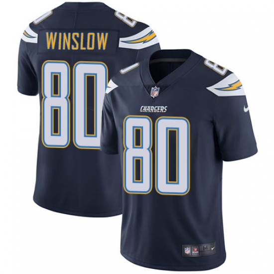 Youth Nike Los Angeles Chargers 80 Kellen Winslow Navy Blue Team Color Vapor Untouchable Limited Player NFL Jersey