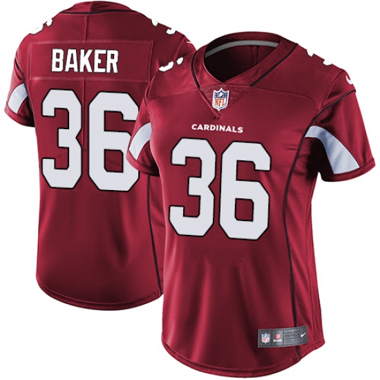 Women's Nike Arizona Cardinals 36 Budda Baker Red Team Color Vapor Untouchable Limited Player NFL Jersey
