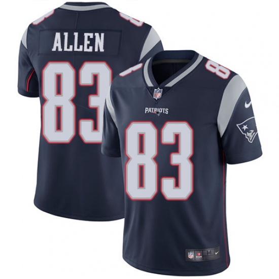 Men's Nike New England Patriots 83 Dwayne Allen Navy Blue Team Color Vapor Untouchable Limited Player NFL Jersey