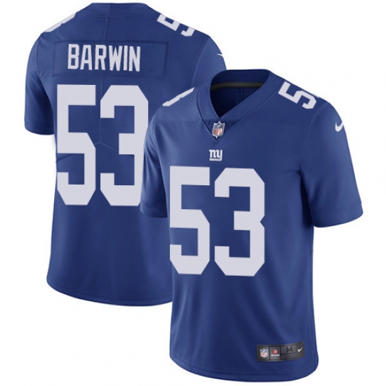 Youth Nike New York Giants 53 Connor Barwin Royal Blue Team Color Vapor Untouchable Limited Player NFL Jersey