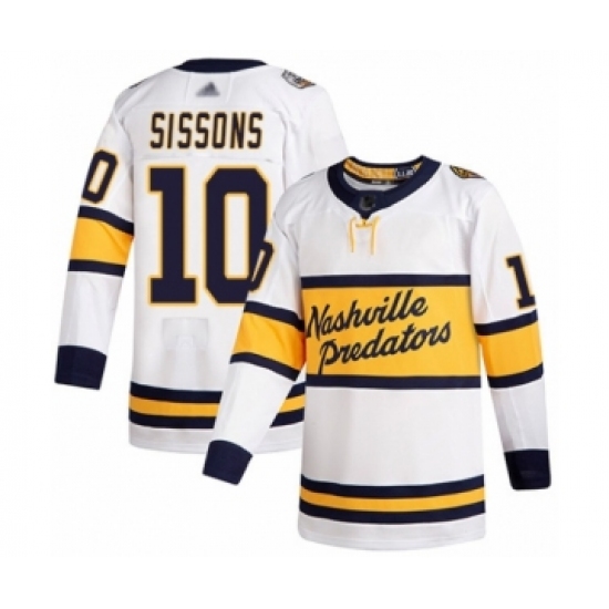 Youth Nashville Predators 10 Colton Sissons Authentic White 2020 Winter Classic Hockey Jersey