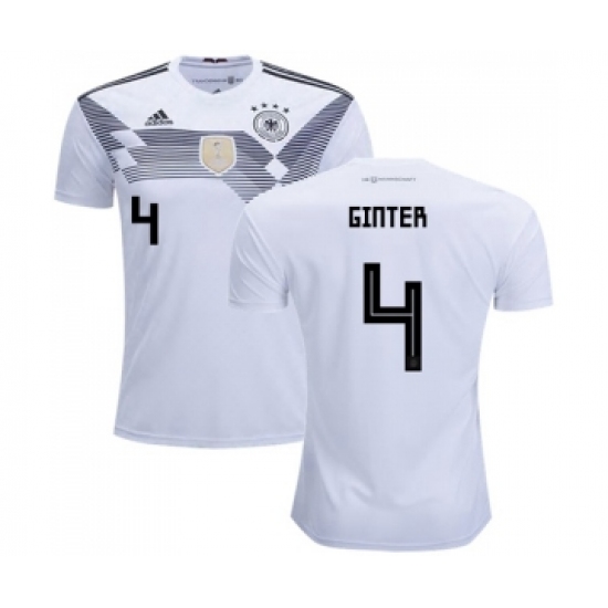 Germany 4 Ginter White Home Soccer Country Jersey