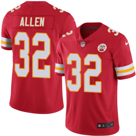 Men's Nike Kansas City Chiefs 32 Marcus Allen Red Team Color Vapor Untouchable Limited Player NFL Jersey