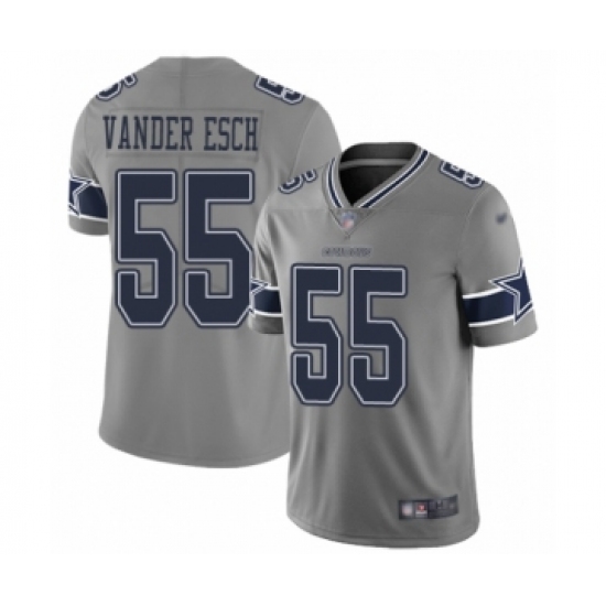 Men's Dallas Cowboys 55 Leighton Vander Esch Limited Gray Inverted Legend Football Jersey