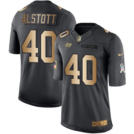 Youth Nike Tampa Bay Buccaneers 40 Mike Alstott Limited Black/Gold Salute to Service NFL Jersey
