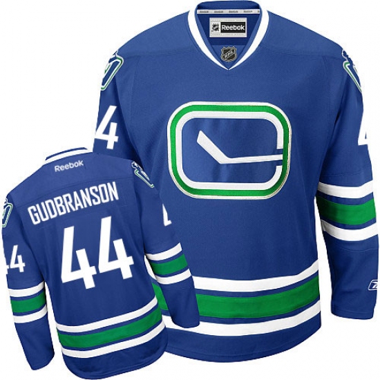 Men's Reebok Vancouver Canucks 44 Erik Gudbranson Authentic Royal Blue Third NHL Jersey