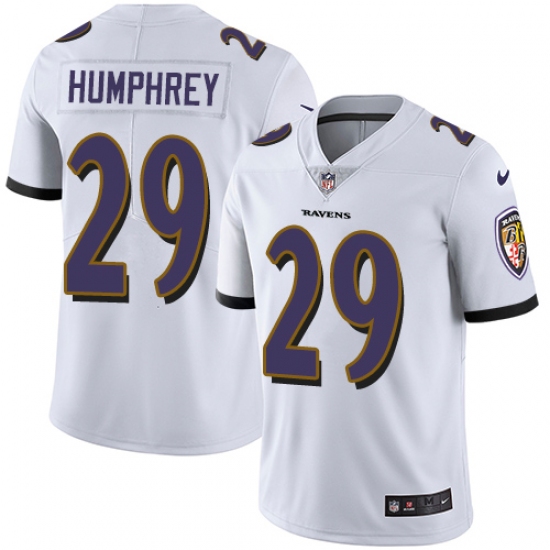 Men's Nike Baltimore Ravens 29 Marlon Humphrey White Vapor Untouchable Limited Player NFL Jersey