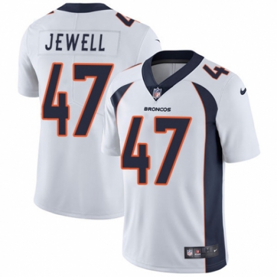 Men's Nike Denver Broncos 47 Josey Jewell White Vapor Untouchable Limited Player NFL Jersey