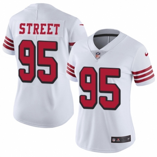 Women's Nike San Francisco 49ers 95 Kentavius Street Limited White Rush Vapor Untouchable NFL Jersey