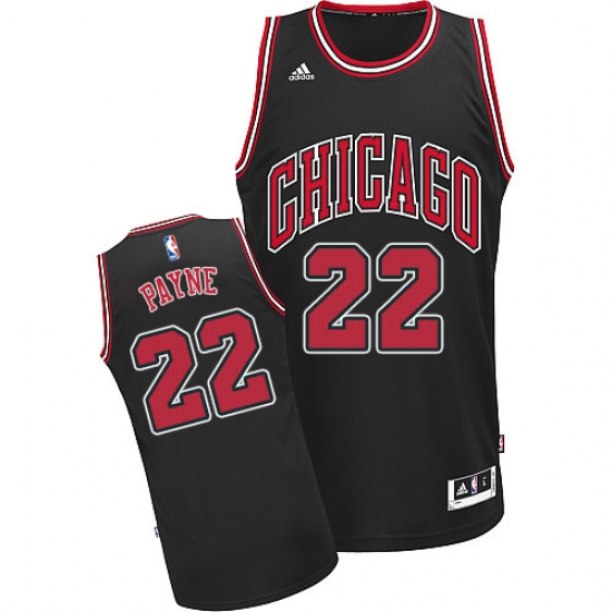Men's Adidas Chicago Bulls 22 Cameron Payne Swingman Black Alternate NBA Jersey