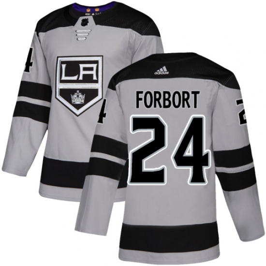 Youth Adidas Los Angeles Kings 24 Derek Forbort Authentic Gray Alternate NHL Jersey