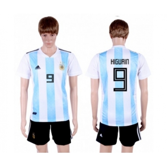 Argentina 9 Higuain Home Soccer Country Jersey