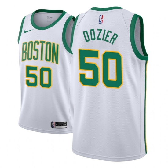 Men NBA 2018-19 Boston Celtics 50 P J Dozier City Edition White Jersey
