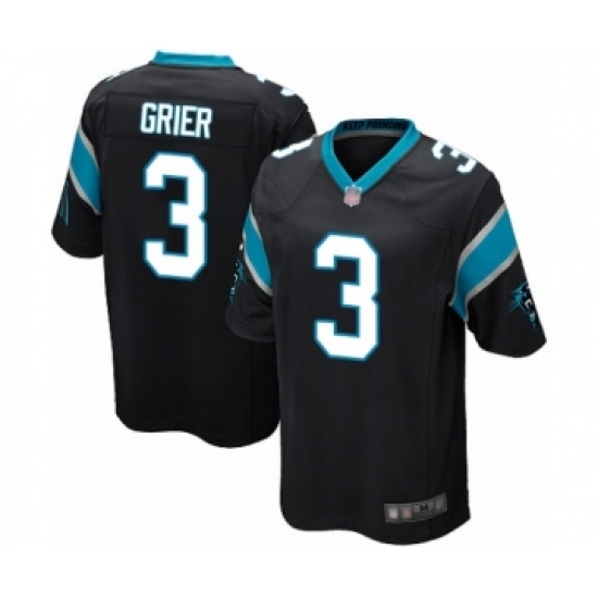 Men's Carolina Panthers 3 Will Grier Game Black Team Color Football Jersey