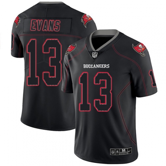 Men's Nike Tampa Bay Buccaneers 13 Mike Evans Limited Lights Out Black Rush NFL Jersey