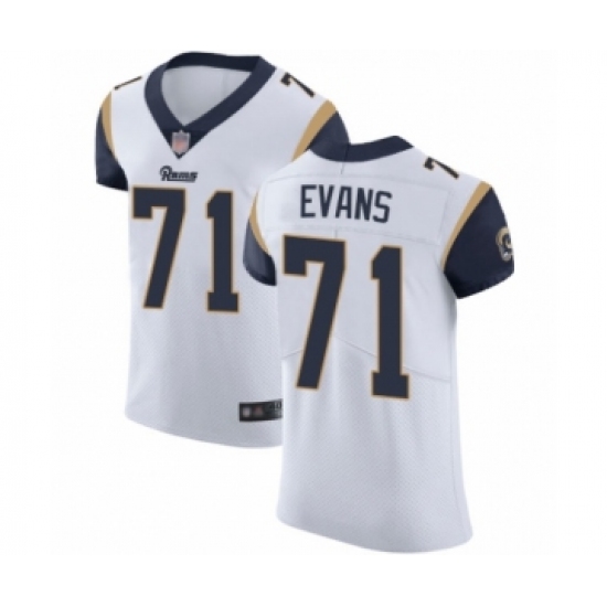 Men's Los Angeles Rams 71 Bobby Evans White Vapor Untouchable Elite Player Football Jersey