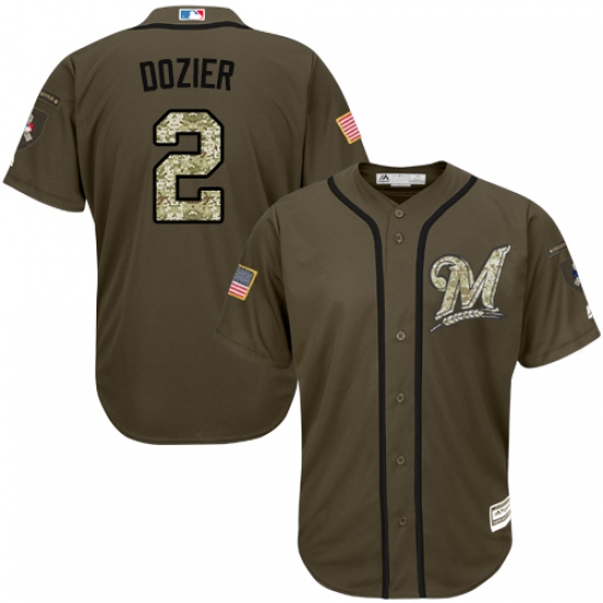 Men's Majestic Minnesota Twins 2 Brian Dozier Authentic Green Salute to Service MLB Jersey
