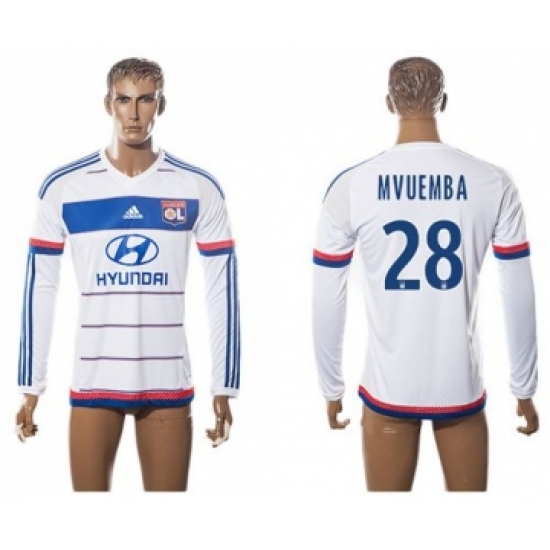 Lyon 28 Mvuemba Home Long Sleeves Soccer Club Jersey