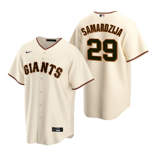 Men's Nike San Francisco Giants 29 Jeff Samardzija Cream Home Stitched Baseball Jersey